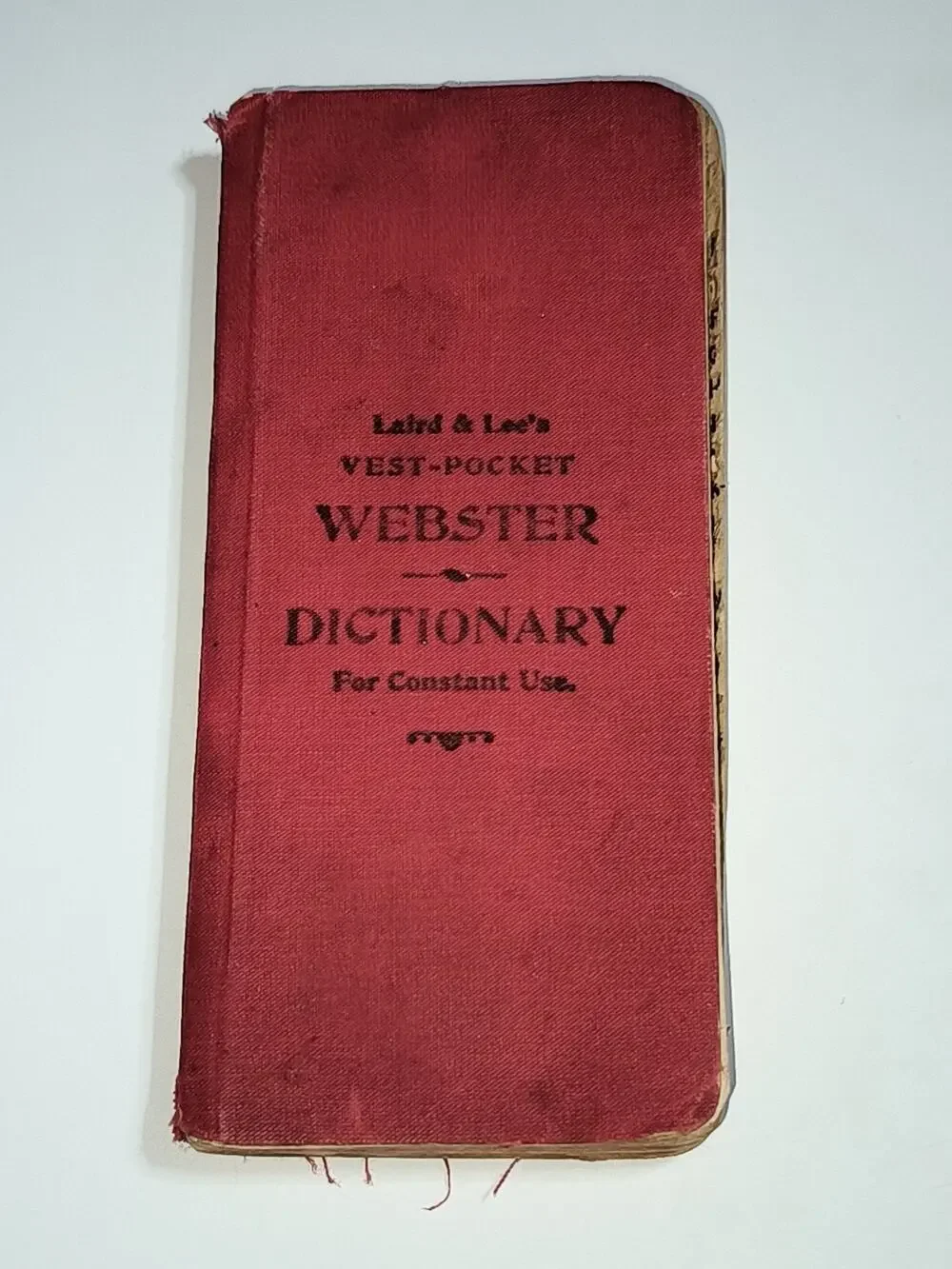 Laird & Lee Vest-Pocket Webster Pronouncing Dictionary Pocket Hardcover 1893